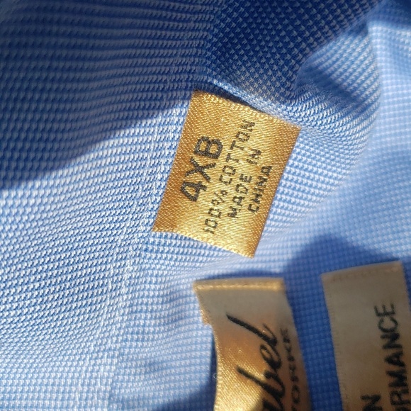 Roundtree & Yorke. Gold Label. Men's Blue; Button Down; Pocket Shirt. Sz 4XB - Picture 6 of 10